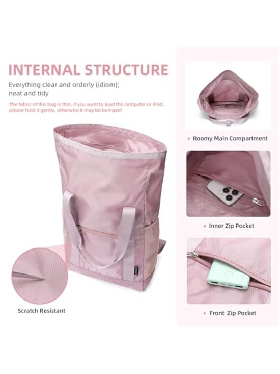 Foldable Tote Backpack Lightweight Travel Carry On Water Resistant Daypack main image 6
